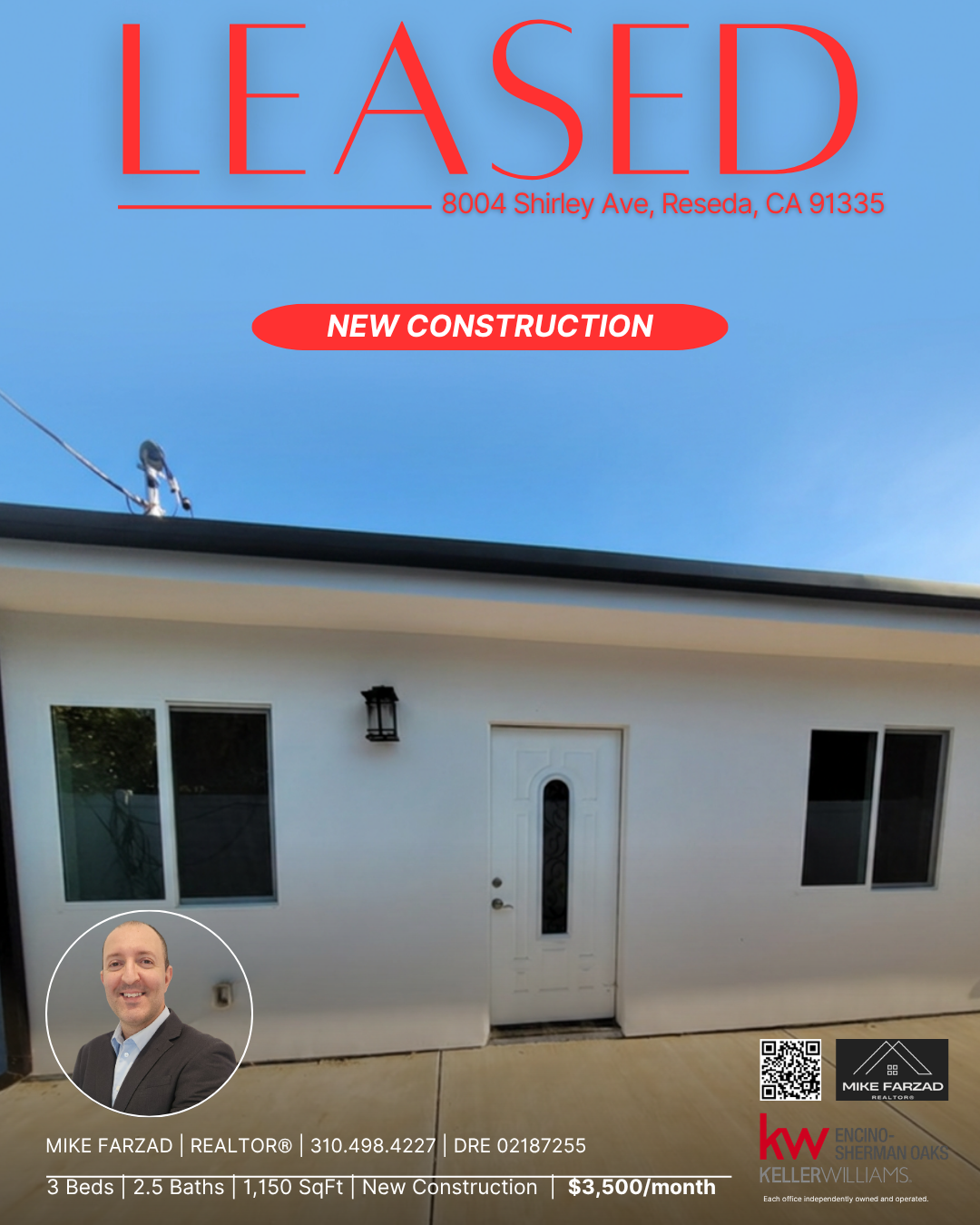 LEASED!  8004 Shirley Ave, Reseda Southern California real estate listing