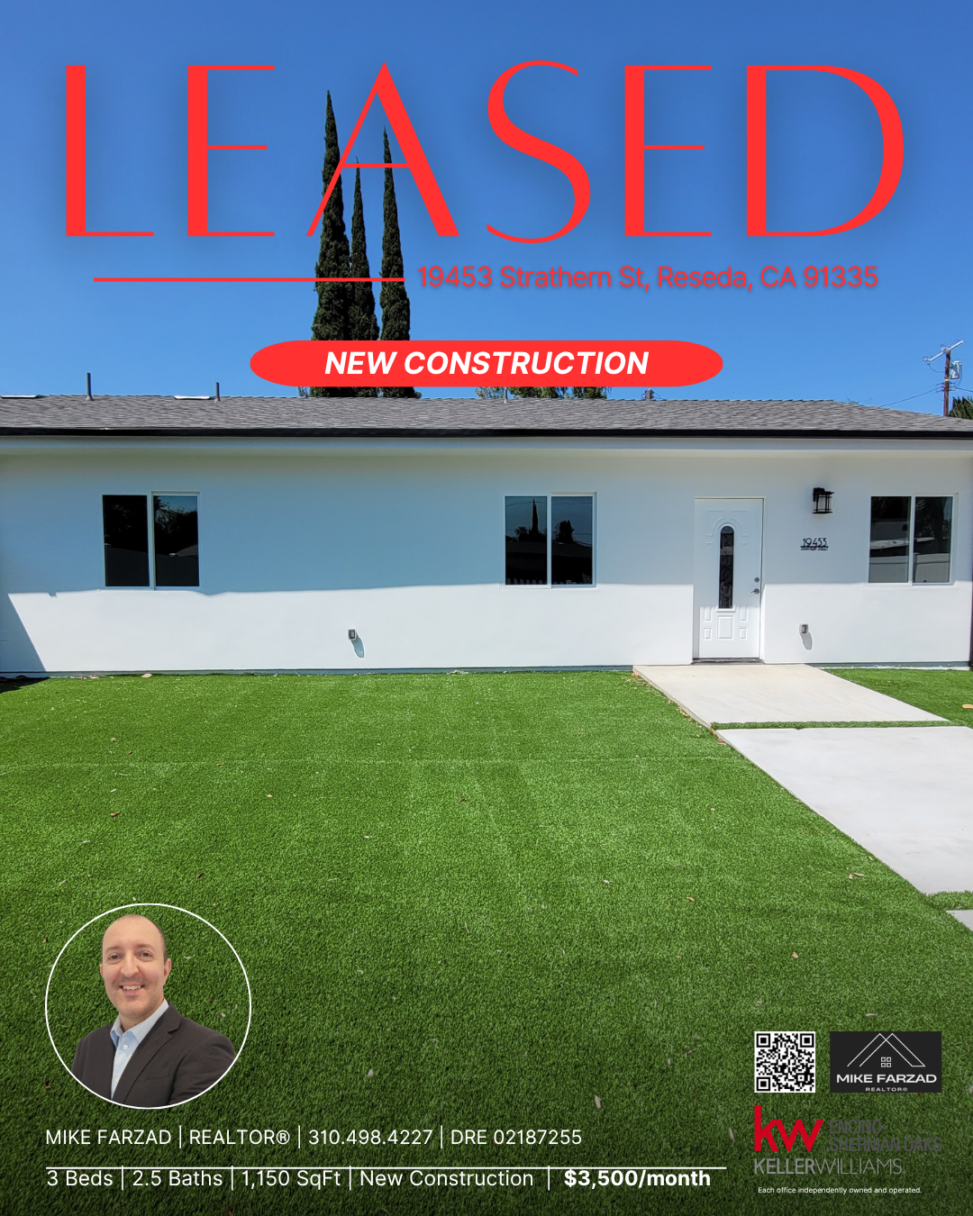 LEASED! 19453 Strathern St, Reseda Southern California real estate listing